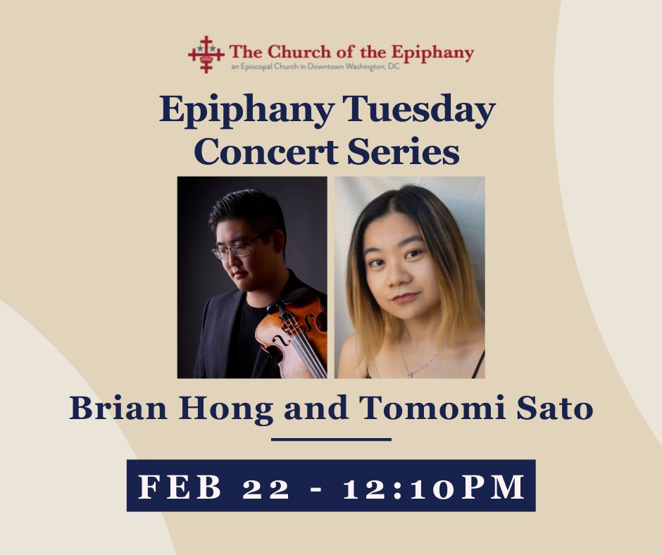 Join us next Tuesday to view Brian Hong and Tomomi Sato's concert performance.