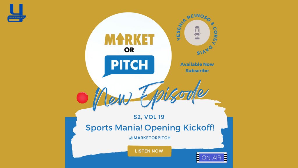 y_communicate's tweet photo. Back with a bang! The S2 2nd half premiere of @marketorpitch kicks off with a sports-themed episode. In #Volume19, @coreykd &@yeseniareinoso4 discuss the latest headlines, controversies & key points of the #2022WinterOlympics & #SuperBowl56. 🎤
https://t.co/UxnKzRADOC https://t.co/7JzPblDzkO