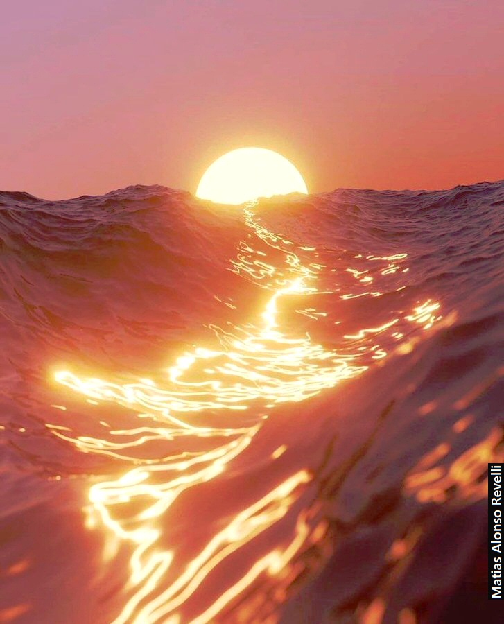 Sometimes the beauty of physics and optics is a form of poetry, or of love.

Sunset flowing along the waves.

Visualization source: bit.ly/3BqGxzU