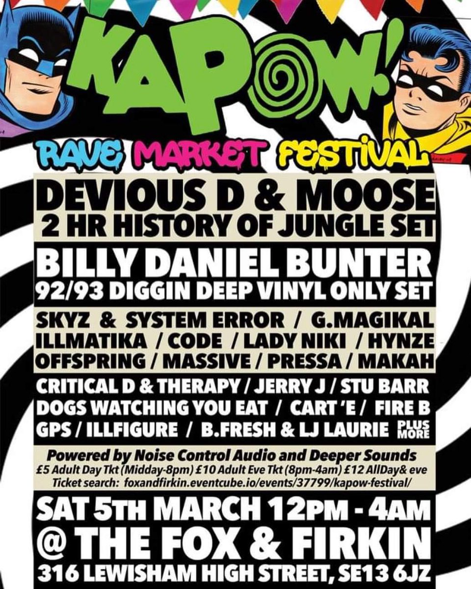 Catch me alongside Critical D @heavyweight_soundz repping for @lukeskydesignz 
Kapow Festival 💯🔥

Tickets on sale now 👊🏼

#kapow #therapy #criticald #jungle #dnb