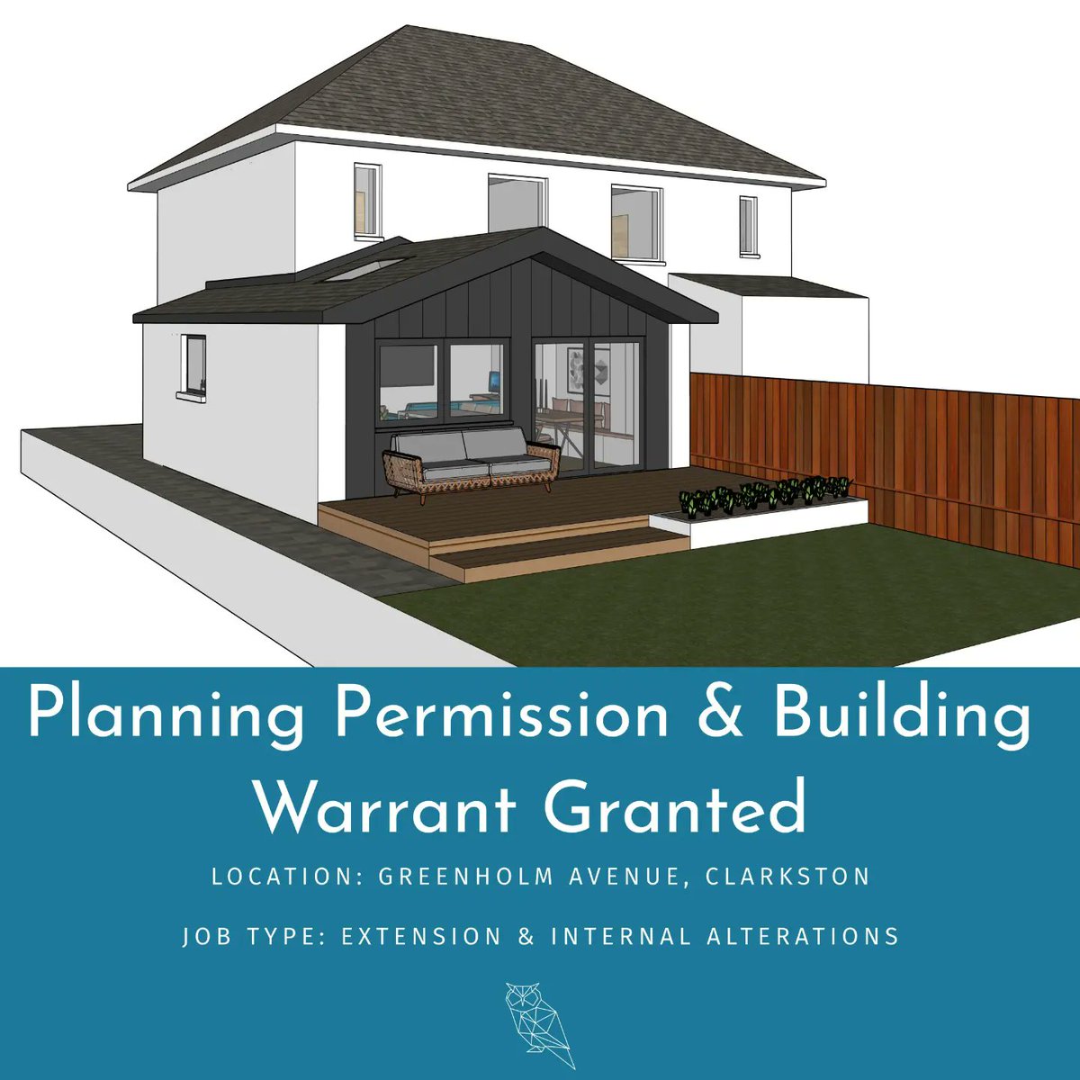 HouletStudio's tweet photo. Project Updates: We were delighted to recently receive Planning Permission, Certificate of Lawfulness and Building Warrant Consent for these projects in #Clarkston #NewtonMearns and #Paisley
#architect #extension #internalalterations https://t.co/o3EX2BnF4E