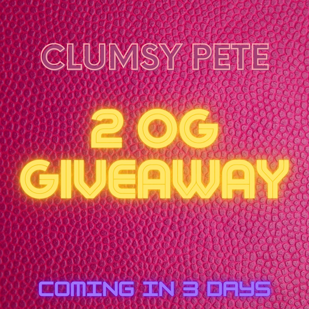 2 OG spots giveaway to those who:

1⃣ like and rt
2⃣ follow <a href="/ClumsyPeteNFT/">Clumsy Pete</a>
3⃣ tag 3 friends 

Giveaway ends in 20 hours.