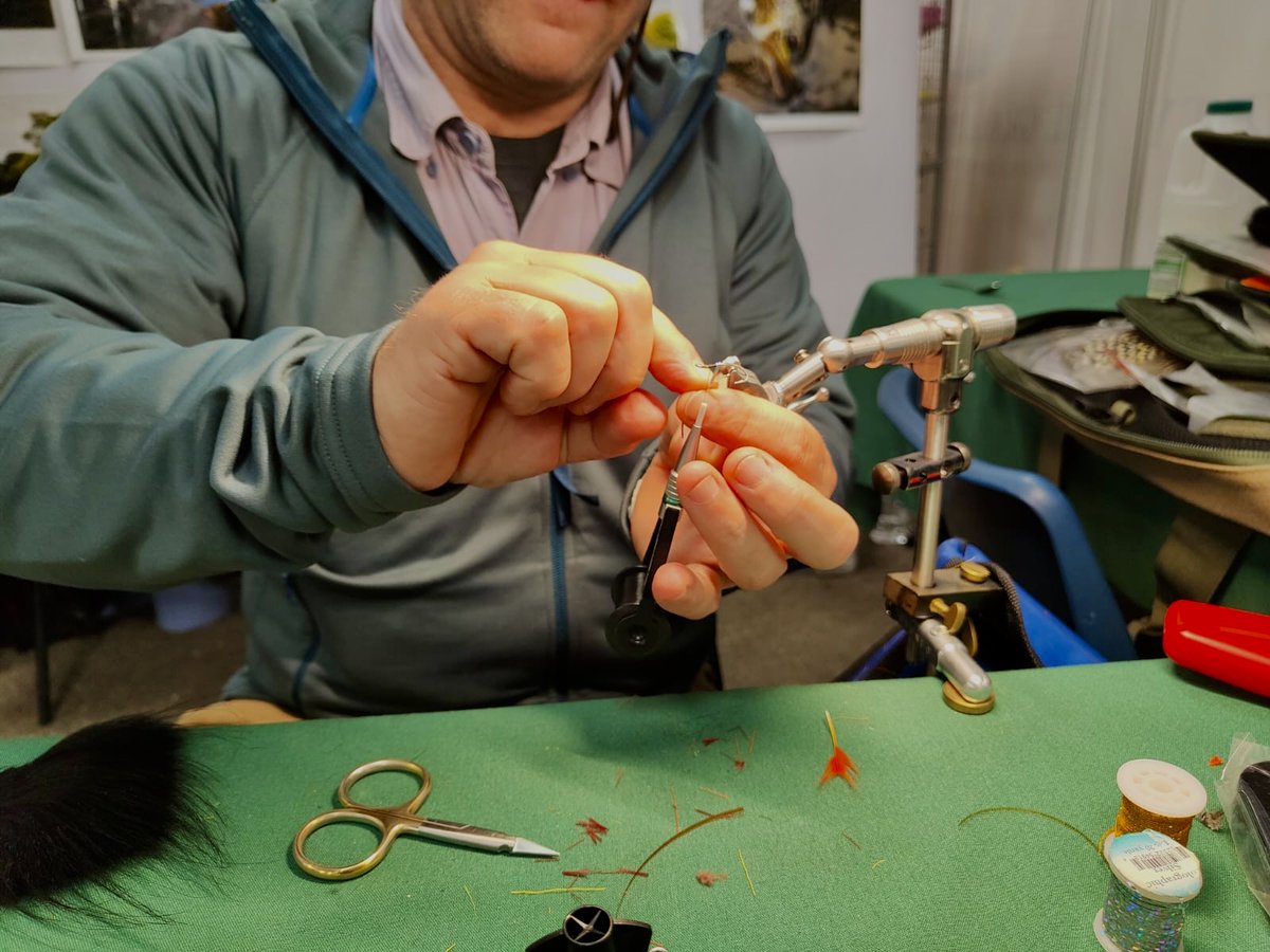 A few images from the last day at the BFFI 2022 showing our hard working team promoting our welcoming and friendly club. The last two pictures show Mark, our experienced river keeper, tying his favourite River Eden salmon flies.