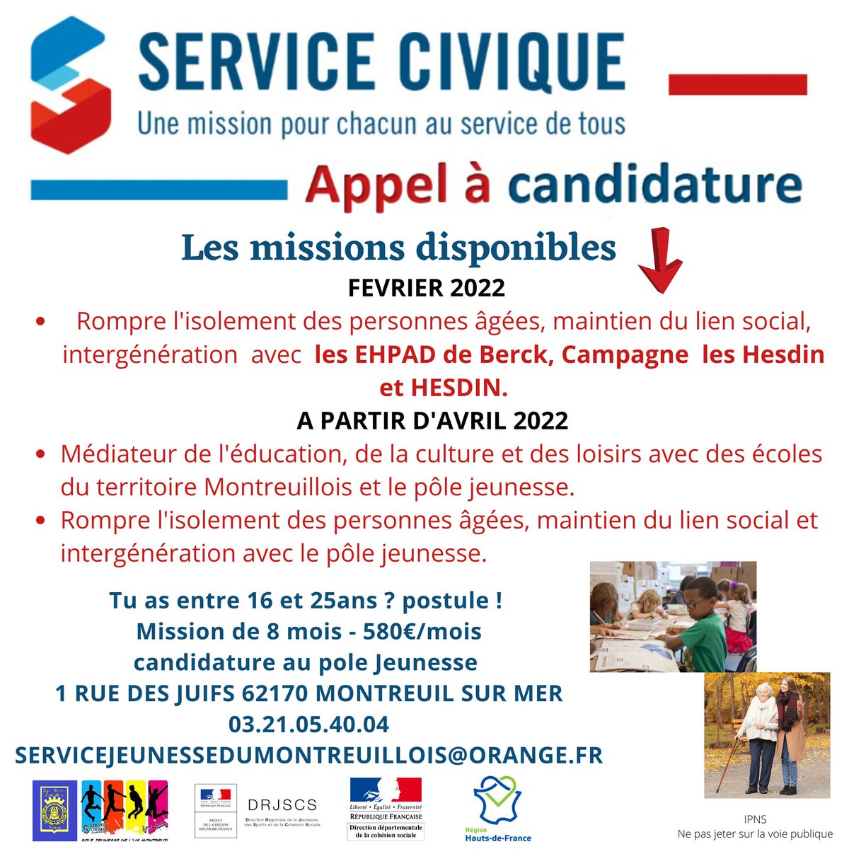 Des missions sont disponible #servicecivique 
#16-25ans #engagement