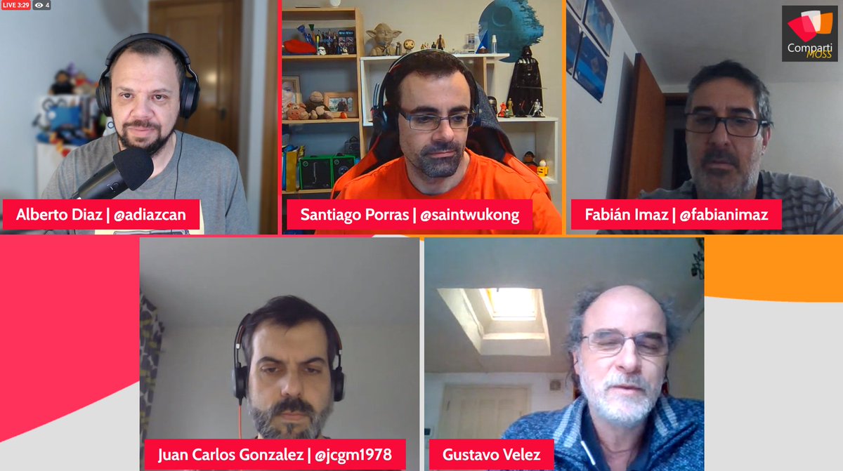 empezamos el número 50 de <a href="/CompartiMOSScom/">CompartiMOSS</a> con <a href="/jcgm1978/">Juan Carlos González</a> <a href="/FabianImaz/">Fabian Imaz</a> <a href="/saintwukong/">Santiago Porras #globalazure</a> Gustavo Velez youtube.com/watch?v=hKGtHW…