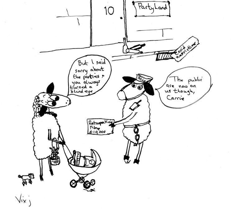 VixJCooper's tweet photo. Crazy time... #cartoon #fun #newsevery #lovesheep #government #newspapers #partyGate #localgov https://t.co/Lw4rra9GTs
