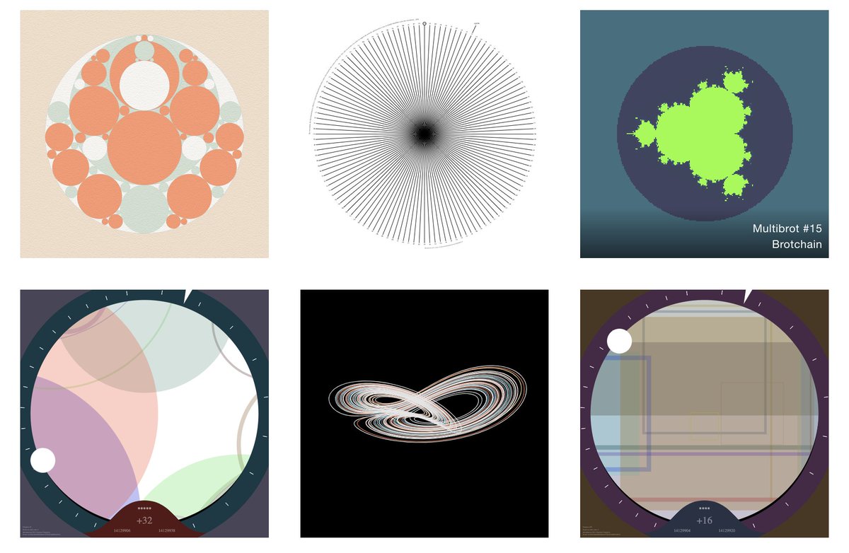 Loving my <a href="/thekissprecise/">The Kiss Precise</a>. I think it's in good company in my @useGALLERY with <a href="/takenstheorem/">Takens Theorem</a> <a href="/brotchain/">Brotchain</a> <a href="/cxkoda/">cxkoda ) _ ) )</a> <a href="/divergencearran/">Arran</a> <a href="/divergenceharri/">Harri</a> <a href="/StrngeAttrctors/">Strange Attractors</a>