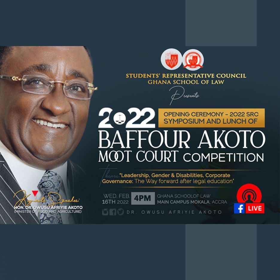 BarimaNanaOwus2's tweet photo. 2022 BAFFOUR AKOTO MOOT COURT COMPETITION
Today (Wednesday) 16 Feb. 2022
4PM
Ghana School of Law, Main Campus Makola, Accra
#ProgrammeOutline
Facebook Live: Dr. Owusu Afriyie Akoto
#drowusuafriyieakoto
#thelegend https://t.co/43DzTzKpw2