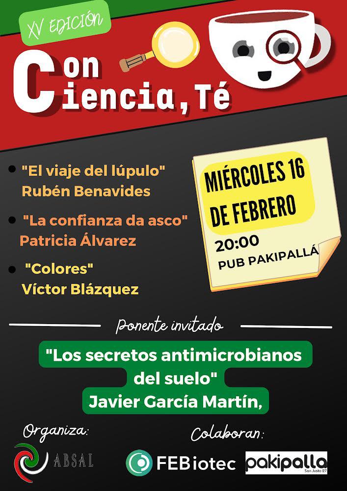Y esta misma tarde tenemos la XV edición del Conciencia té. Nuestras charlas científicas preferidas. Vamos que te lo pierdes!!!