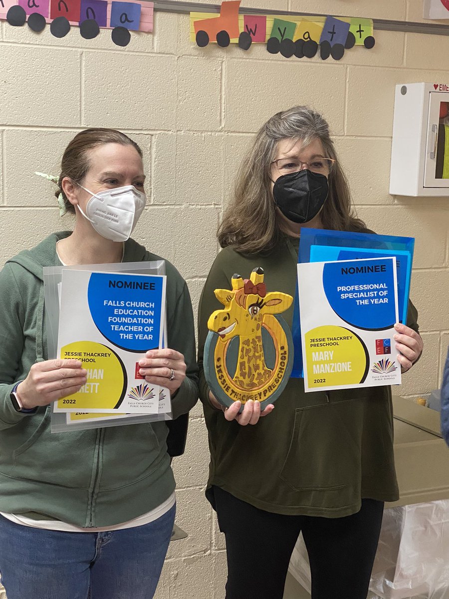 JessieThackrey's tweet photo. We started our morning surprising Meaghan Barrett and Mary Manzione. Congratulations on being nominated for teacher of the year and professional specialist of the year!  @FCCPS https://t.co/TNpZ15Ydzu