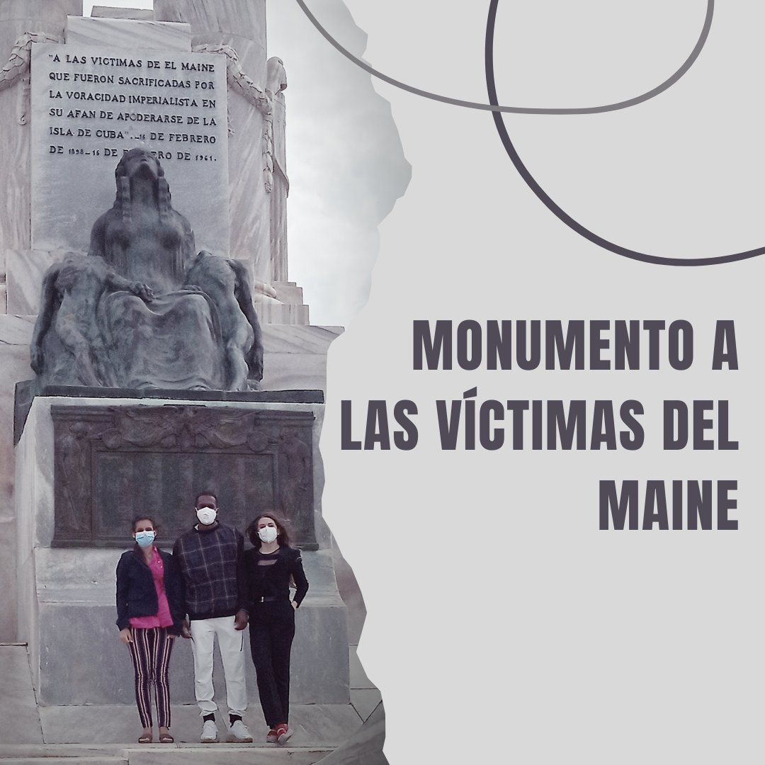 FturUjc's tweet photo. ➡️ En la tarde de ayer 🌆 jóvenes de la Facultad de Turismo 🏛✈️ rindieron tributo a las víctimas 🖤 de la explosión del Maine 💥⚓️ en el monumento 📍erigido a su nombre. https://t.co/phOwjAeNgl