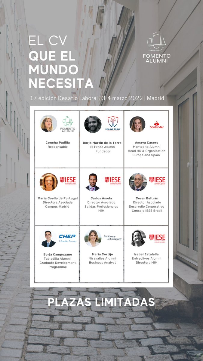 FomentoAlumni's tweet photo. Te esperamos el 3-4 de marzo en #DesafioLaboral22 para ayudarte a construir #elCVqueElMundoNecesita
Plazas limitadas, + info e inscripciones https://t.co/tuVjsVcTWq https://t.co/MkpQqlf928