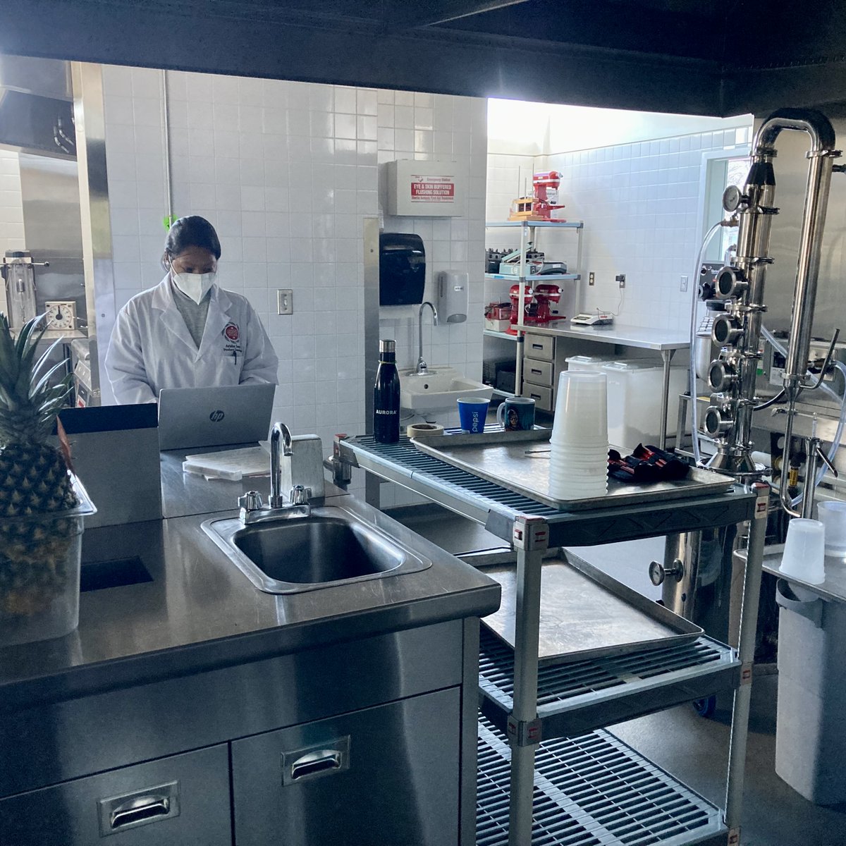 smartestkitchen's tweet image. Just another day in our R&amp;amp;D kitchen with Arisha &amp;amp; Chris, #ProductDevelopers working on client formulations &amp;amp; ideations with our distillation unit #WeKnowFood #WorkItWednesday #FoodTech #AppliedResearch #FoodExperts #FutureOfFood #Innovate #Ideate #Formulate