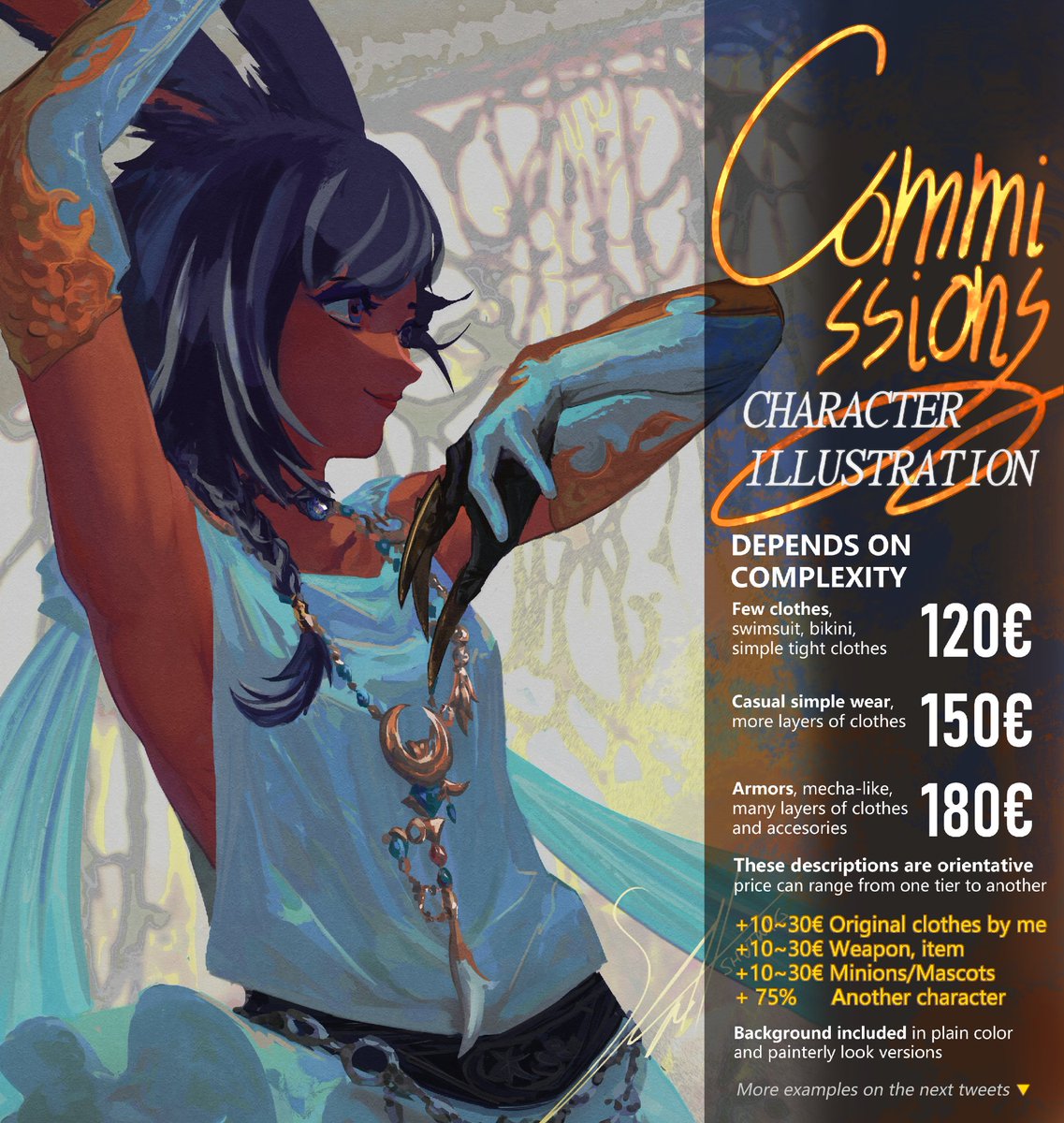 Shutwig's tweet image. ✨ COMMISSIONS OPEN ✨

3 SLOTS available

Contact via DM
&amp;gt; Payment upfront via Paypal
&amp;gt; Mecha, FFXIV characters, monsters and slightly spicy artwork are OK, just ask
&amp;gt; OC are OK.
&amp;gt; Provide clear references if you want something specific.

FAQ and examples on following tweets 🔻