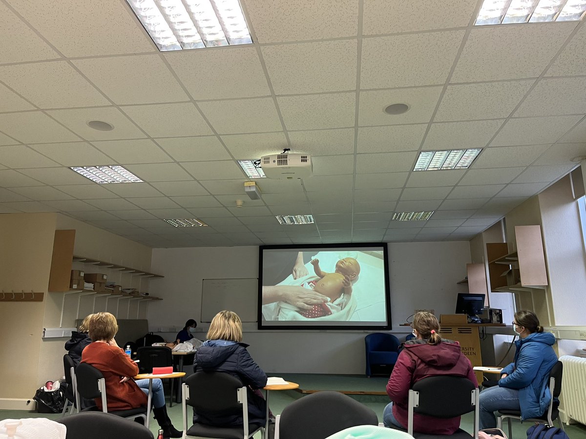 Great to have <a href="/ofallpositions/">OfAllPositions</a>, <a href="/JoannaGreenock/">JoAnna G</a> , <a href="/tstron/">tracy stronach</a> and retired #neonatalconsultant Dr Hauptfleisch with us in Aberdeen today and tomorrow teaching Examination of the Newborn, watching a movie of process as a whole before practicing on the manikins! #smmdp <a href="/NHSGrampian/">NHS Grampian</a>