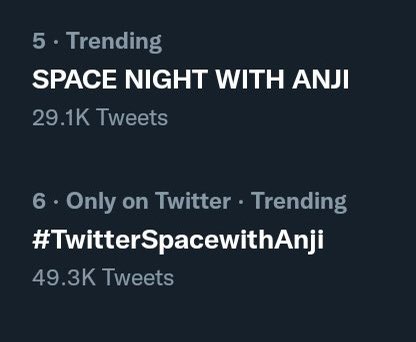 Kevin_Healey's tweet photo. Amazing we trended on #Twitter @TwitterSpaces @anjisalvacion amazing #AnjiSalvacion #TwitterSpacewithAnji https://t.co/tCELVpMk0V https://t.co/y4qG0BqwqY