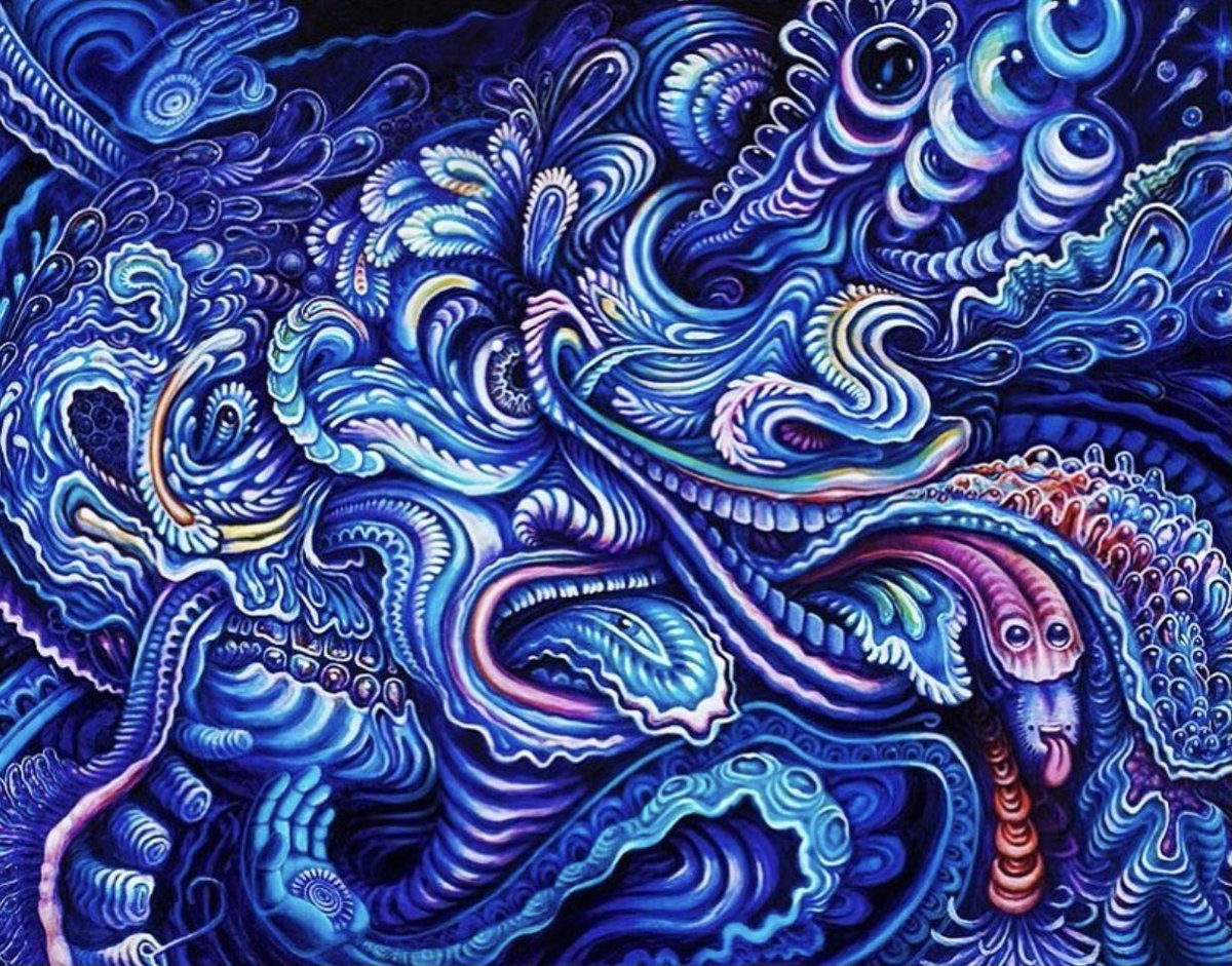 “Wowza” collaboration between <a href="/MorganMandala/">Morgan Mandala</a> <a href="/randalart/">randal roberts</a> and myself💀😵‍💫😜 acrylic on canvas. When we get together. We create magic.  Let’s get them in on the NFTs and maybe we’ll mint this one👀#NFTCommunity #nft #nftart #nftcollectors