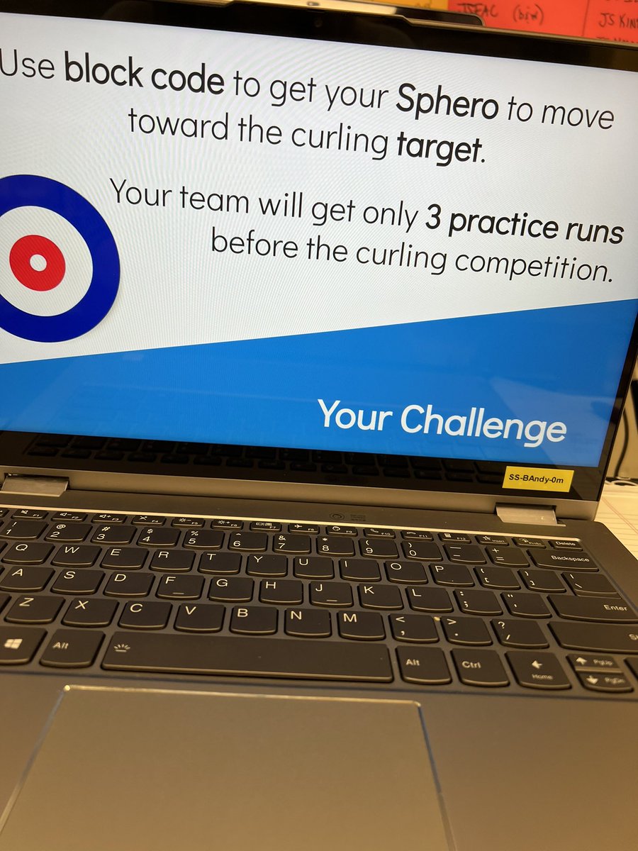 brittanyandy's tweet photo. Sphero Curling Competition 🥌 Goal: Use block coding to get the Sphero as close to the house as possible with only three trial runs. @Sphero @SpheroEdu #ssaedtech #edtech #iteach https://t.co/Yp0UEa8Bzg