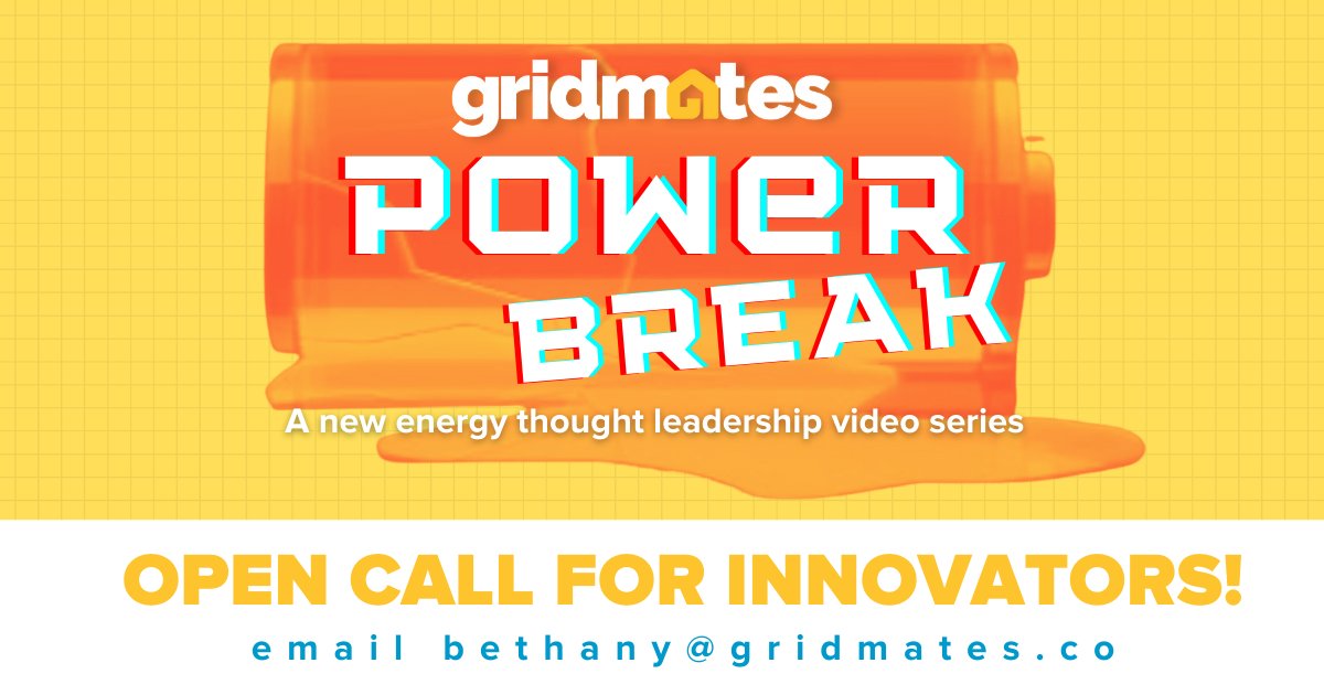 Gridmates's tweet photo. Hey, #EnergyTwitter! OPEN CALL FOR INTERVIEW GUESTS! 🚨 Gridmates Power Break is a new video series that interviews social justice advocates, conservationists, and innovators in #CleanEnergy who want to advance radical change. Interested? 👀 Let's chat! Email bethany@gridmates.co https://t.co/EAzKERjAQU
