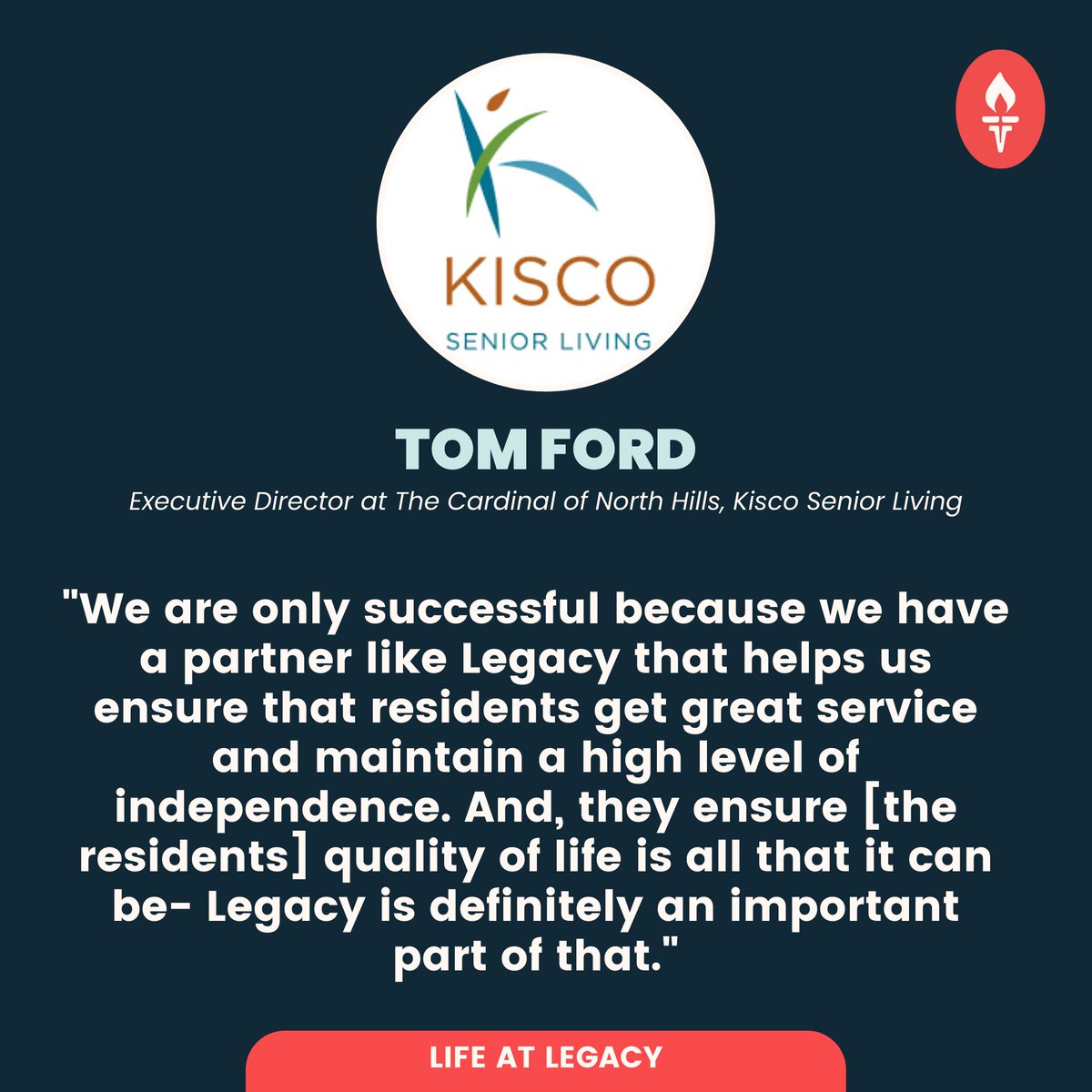 Hear what our community partners are saying about Legacy!🗣👂

To learn more about our services and how your community can partner with Legacy, please click the link below.
bit.ly/32sv5XC

#IgniteYourLegacy #WeAreLegacy #LegacyHS #kisco #seniorhealth