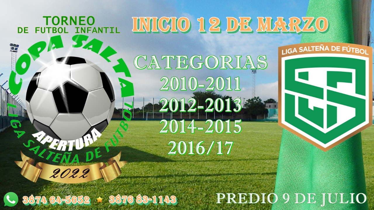 Liga Salteña de Baby Fútbol Selecciones salteñas jugarán hoy en