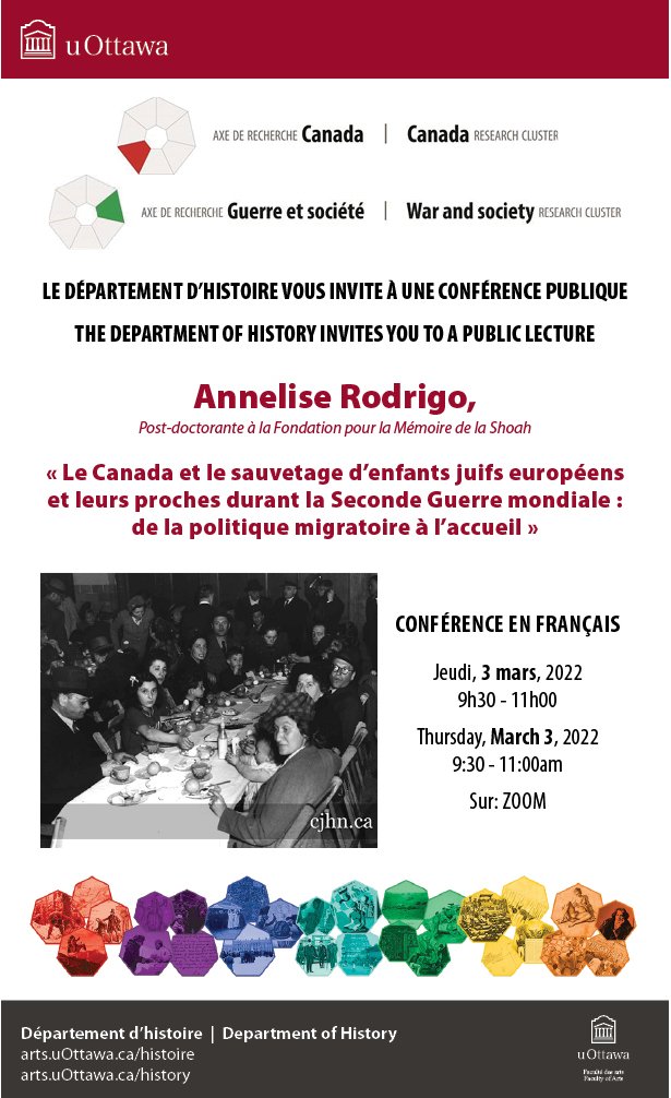 Contactez Prof. Murray hmurray@uottawa.ca pour le lien zoom