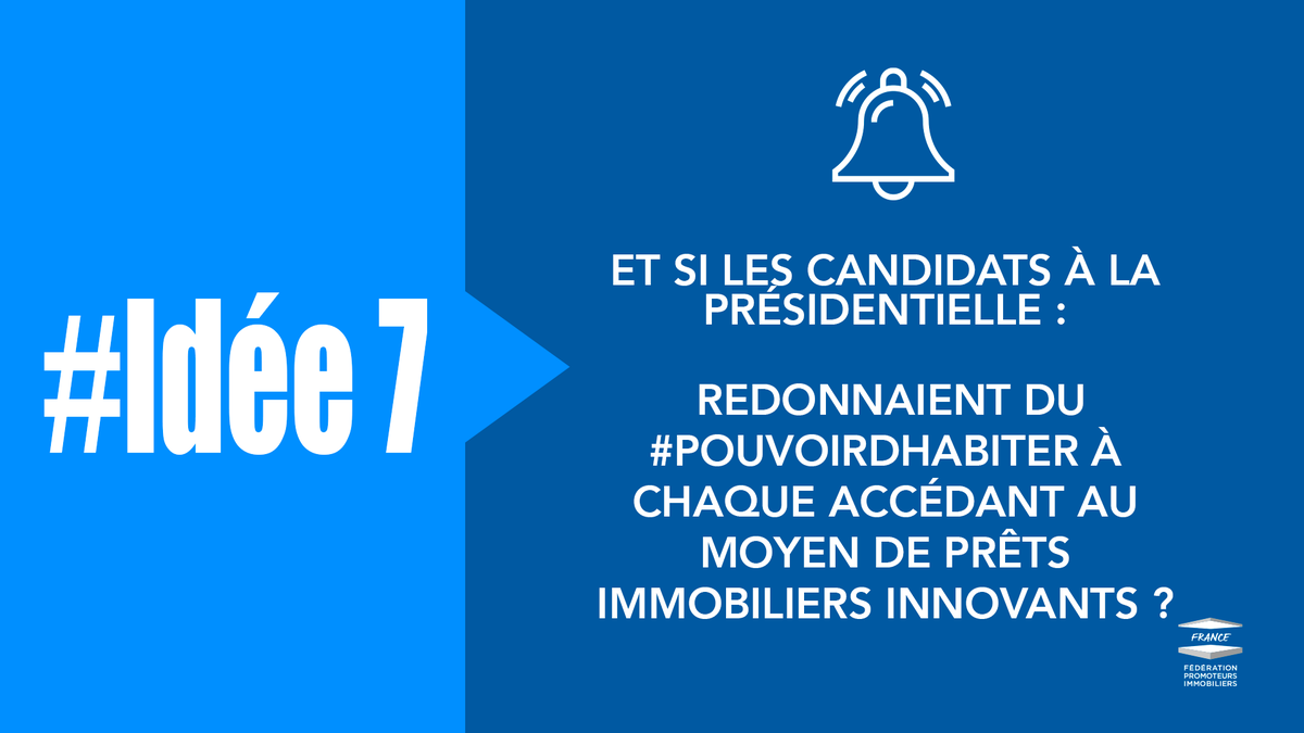 [#Presidentielle2022] Logement : l’Enjeu de société.
💡Avançons ensemble en inventant de nouveaux modes de financement de l’immobilier résidentiel.
 
#logement #UrgenceLogement #immobilierneuf