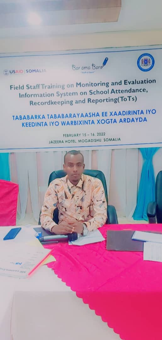 HanoAcademy's tweet photo. Well done to our team for completing two-day ToT training on M&E Information System, where our team will train ABE headteachers to ensure they capture quality enrolment & attendance data of ABE students in Hirshabelle. This is part of @USAIDBarAmaBaro CLA Approach. #BarAmaBaro https://t.co/3slc7CU2uO