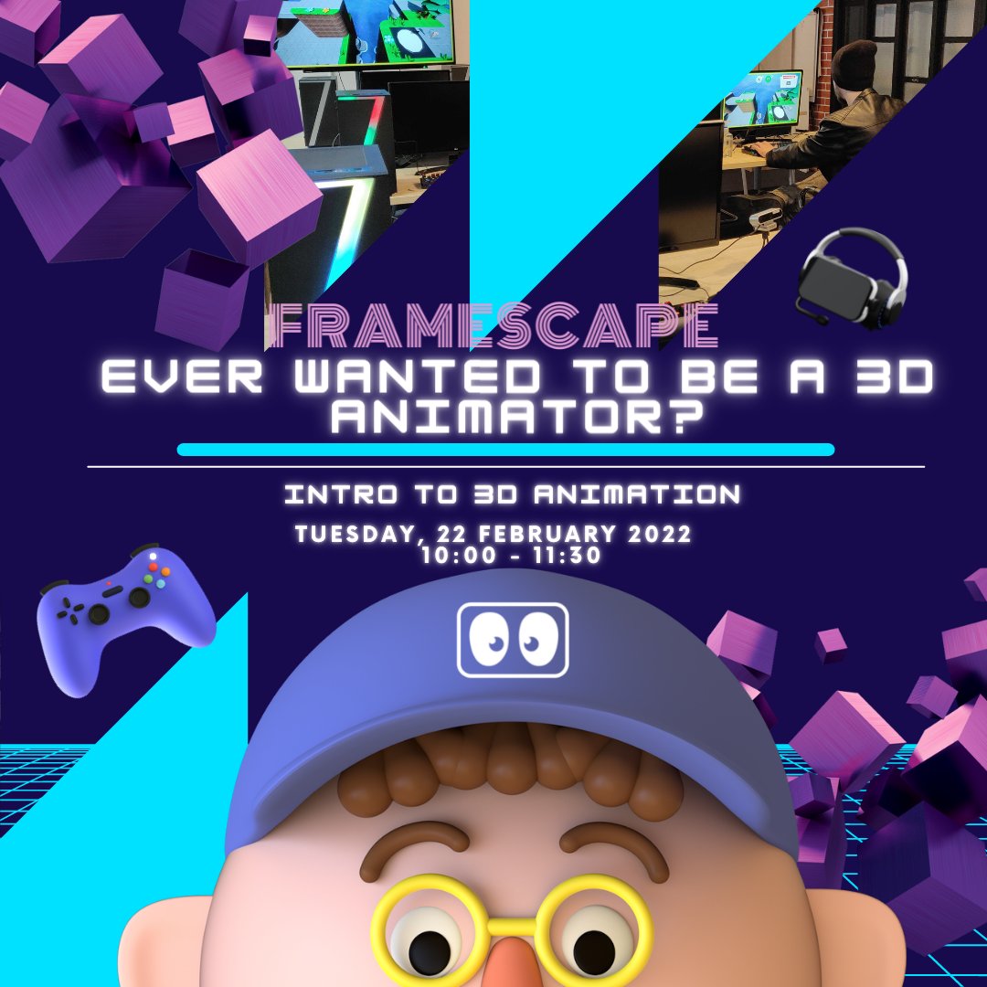 CarseWaterman's tweet photo. Ever wanted to be a 3D Animator? 🎨 Our friends over at #Framescape are hosting a #3D #animation masterclass! Learn everything from #modelling to animation!

If you're ✨drawn ✨ to developing your digital skills, check out the link here ➡️ https://t.co/0negN7ssRw https://t.co/UO4SHoCqDs