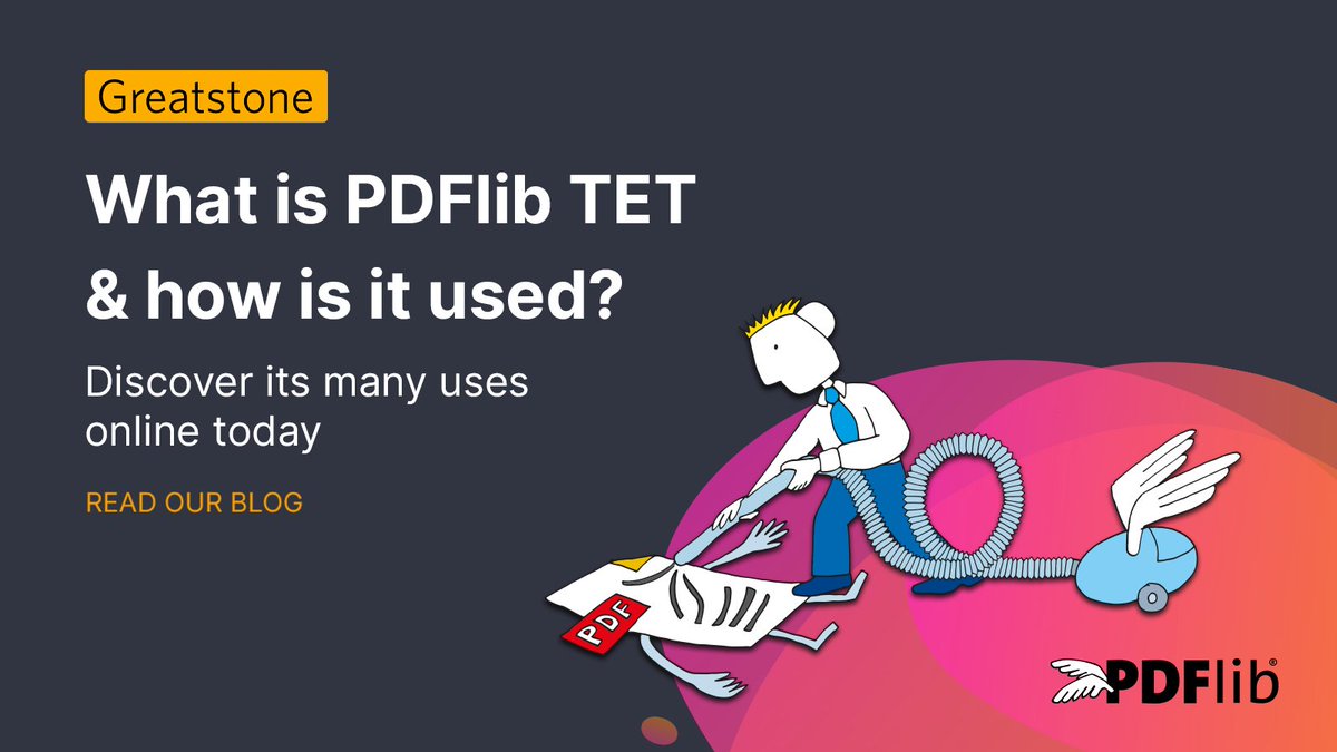 Greatstone_Int's tweet image. PDFlib TET is an extremely useful tool for developers. The Text and Image Extraction Toolkit allows you to easily extract data from PDFs. Discover its many uses in our latest blog. ow.ly/ABZj50HQpHE

#PDFlib #PDFlibTET #developertools
