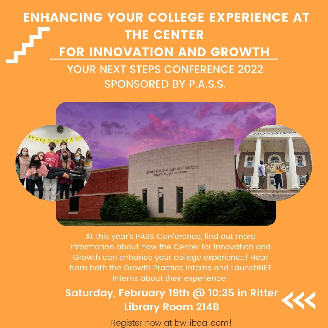 Hear from the LaunchNET and Growth Practice Interns about ways the Center can enhance your college experience at this year's Your Next Steps PASS Conference! Use the link to register!