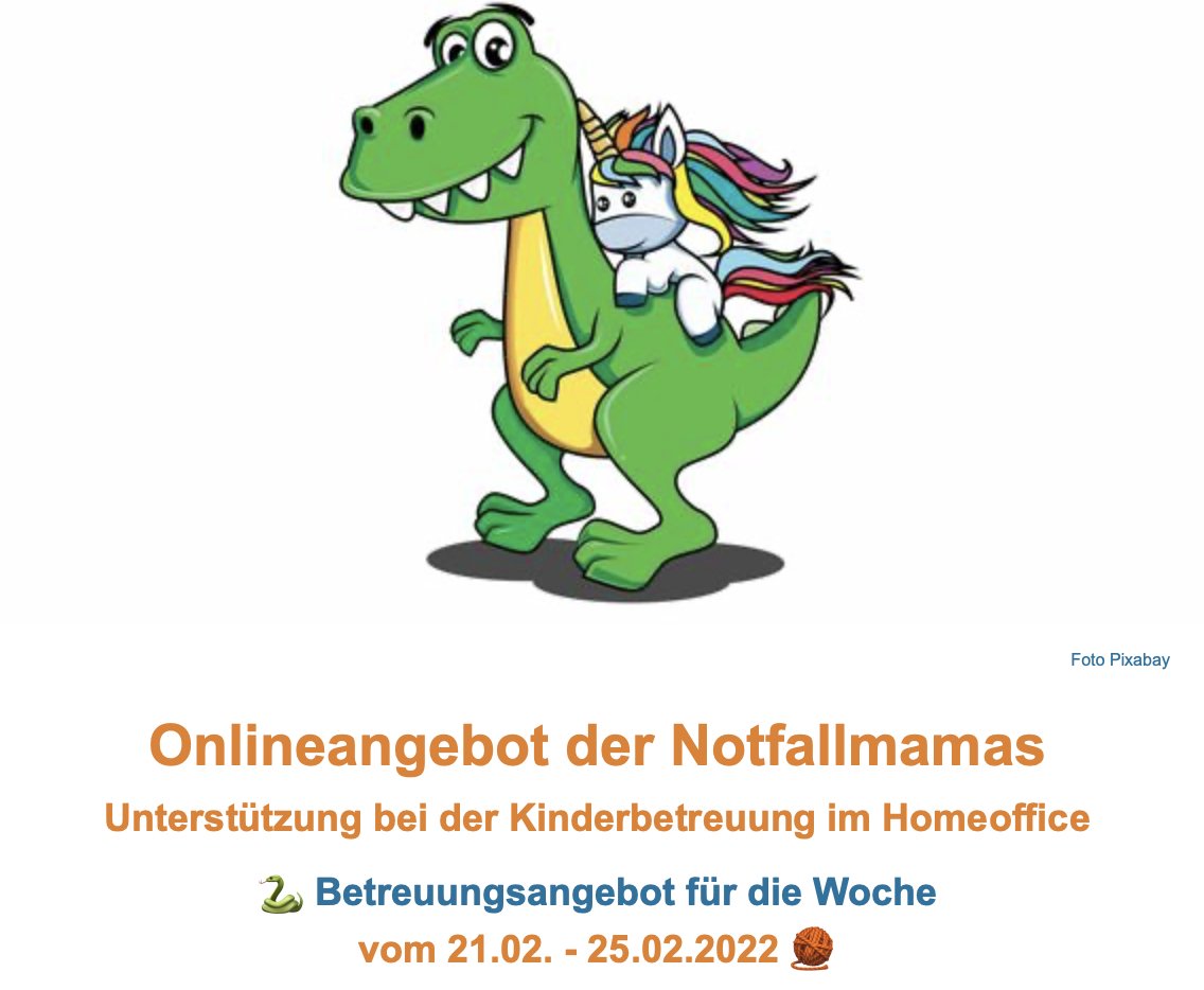 DieNotfallmamas's tweet photo. Theaterspielen, Fingerstricken oder online nach Frankriech verreisen - unser Online-Programm ist wieder bunt und abwechslungsreich! Hier geht es zum Programm für die nächste Woche:
https://t.co/wHb8H78Ae7
#homeoffice #quarantäne #vereinbarkeit https://t.co/bINAvtwa2m