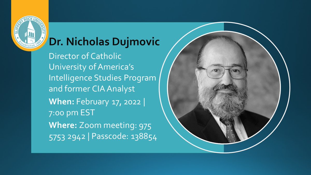 SRUHistoryDept's tweet photo. Tomorrow night Dr. Thomas Pearcy invited Dr. Nicholas Dujmovic to speak about the current events that are transpiring in the Ukraine. If interested find the zoom meeting and password down below. 👇 https://t.co/3oCMLu92yU
