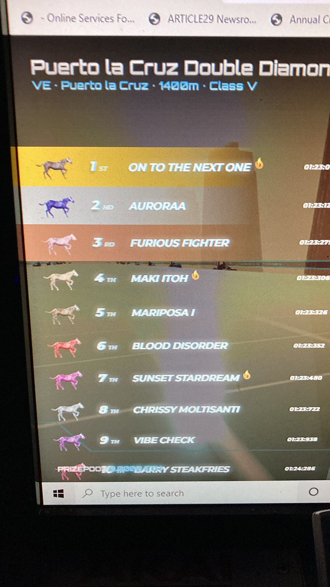 Good 3rd 🥉 place 🏆 at Puerto la Cruz “Double Diamond” #zedrun #nft #HorseRacing 💎 💎