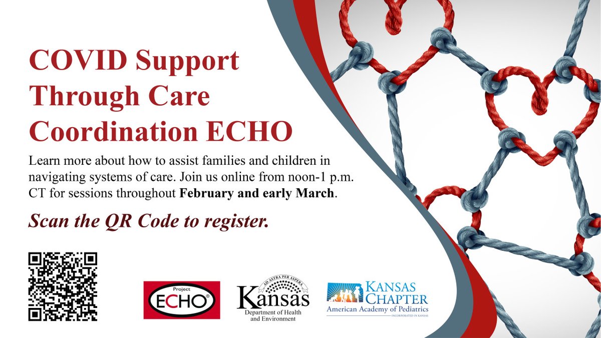 Care coordinators, community health workers and health care professionals: Don't miss this opportunity for CME &amp; CNEs and get help in a quality care coordination. Join the COVID support through Care Coordination ECHO series. Register today: bit.ly/3HkTY6K

<a href="/KansasAAP/">KansasAAP</a>