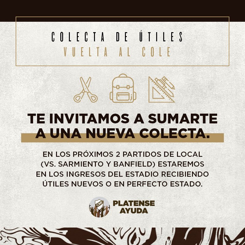 100preplatense's tweet photo. Excelente iniciativa de @platenseayuda 🦑🦑🦑

#VamosCalamares #Platense #VueltaAlCole ✏️✂️ https://t.co/QFSNhlyc4b