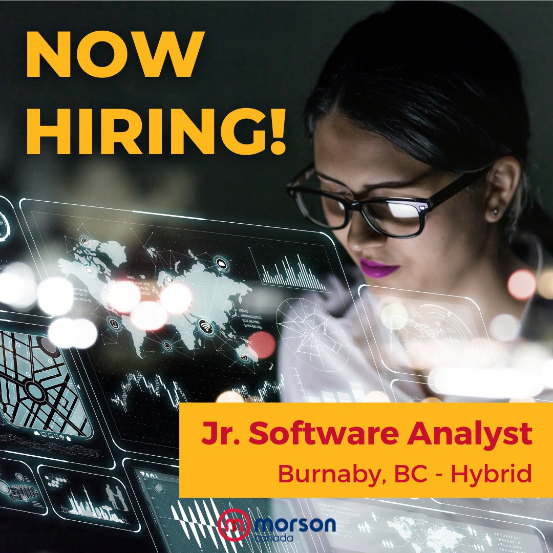 MorsonCanada's tweet image. ⚠️NOW HIRING⚠️ 
 
We are looking to hire a contract Jr. Software Analyst for a duration of 12 months (with a possibility of extension or conversion to permanent) based in Burnaby, BC - Hybrid. If you&apos;re interested, visit: bit.ly/36iKgUH 

#softwareanalyst #jobopportunity