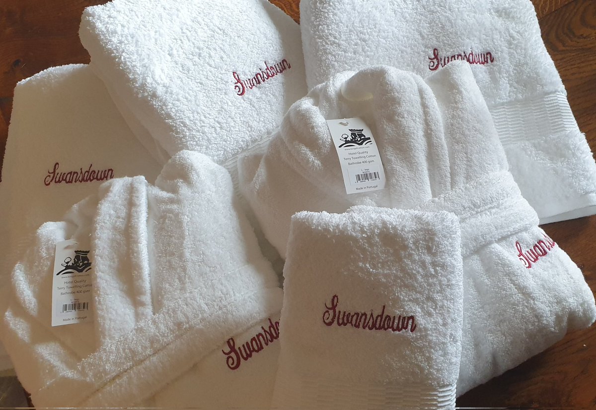 Swansdown9's tweet photo. A new delivery of #HotelQuality towels &amp; gowns specially made for #Swansdown by @King_of_Cotton keeping us fresh and clean.
#FiveStarGold #CobleQuay
#noslackinghere
@CoquetCottages 
@VisitEngland @VisitNland 
@AmbleByTheSea 
@Warkworth_Amble https://t.co/LPg5lftkjo