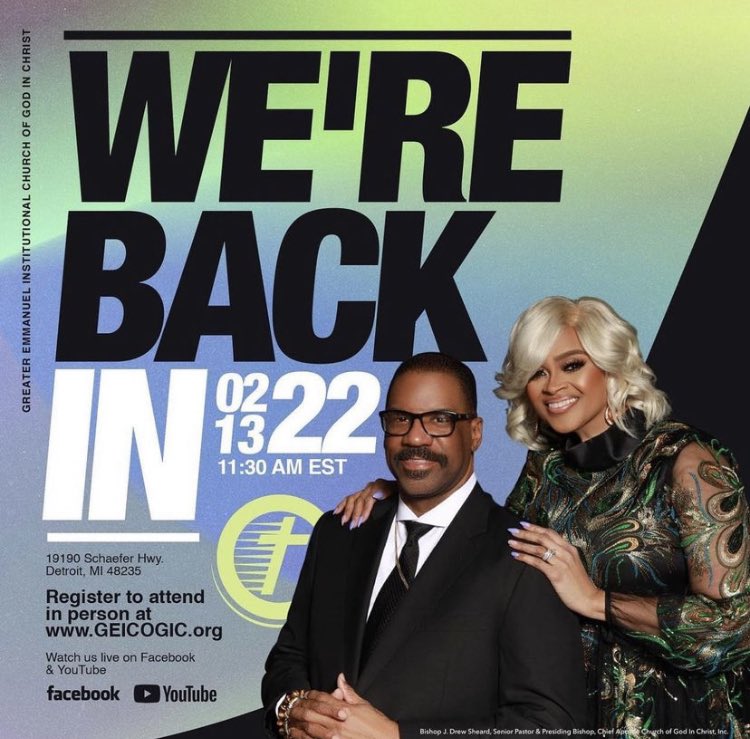 We’re back! Join us in the catherdal this Sunday for worship <a href="/geicogic/">Greater Emmanuel Institutional</a>. If you can’t make it, we’ll still be streaming live from #Facebook &amp; #YouTube