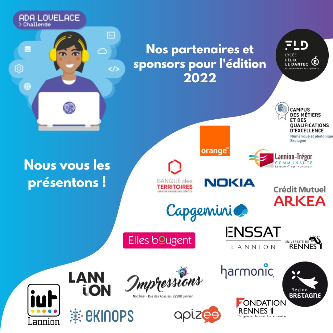 AdaChallenge's tweet photo. Présentation de nos partenaires et sponsors ! https://t.co/ynWZAEabow