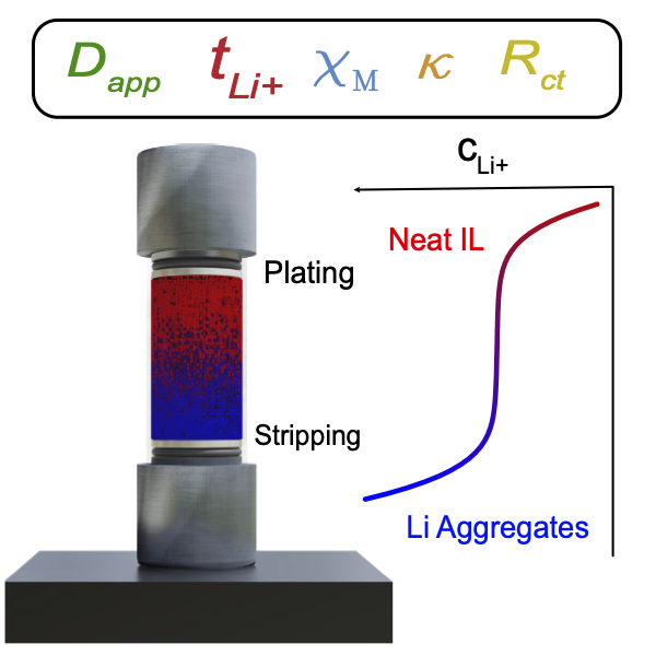 Check out Jack’s paper in <a href="/JPhysChem/">The Journal of Physical Chemistry</a> where we use operando Raman to [1] visualize concentration gradients in LiFSI Pyr1,3FSI [2] measure the “main four” transport and thermodynamic properties [3] detect gravimetric sedimentation of large clusters!pubs.acs.org/articlesonrequ…