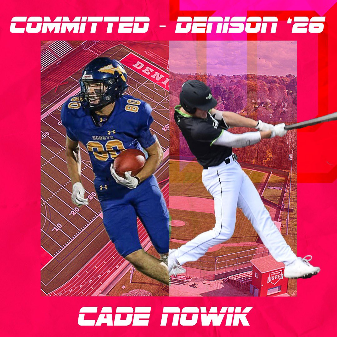 Cade Nowik (@cadenowik) on Twitter photo I’m very excited to announce my commitment to further my academic, baseball, and football career at Denison University. I want to thank my family, friends, and coaches who have supported me through my journey. <a href="/ryner23/">Coach Rome</a> <a href="/CoachDeegan/">Michael Deegan</a> <a href="/coachhatem/">Jack Hatem</a> I’m very excited to announce my commitment to further my academic, baseball, and football career at Denison University. I want to thank my family, friends, and coaches who have supported me through my journey. <a href="/ryner23/">Coach Rome</a> <a href="/CoachDeegan/">Michael Deegan</a> <a href="/coachhatem/">Jack Hatem</a>