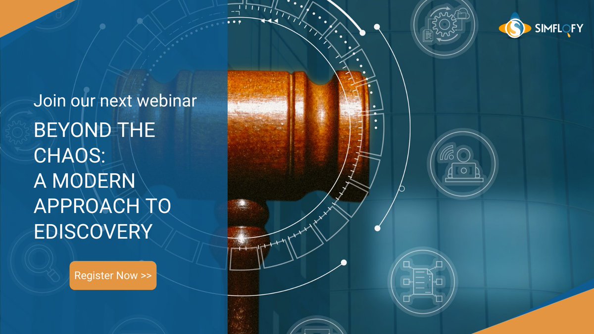 simflofy's tweet photo. Don't miss out on our recorded webinar 'Beyond the Chaos: A modern approach to eDiscovery' where you can learn everything you need to know about eDiscovery. Grab a coffee and watch the webinar here: https://t.co/ObwiHd9PfJ