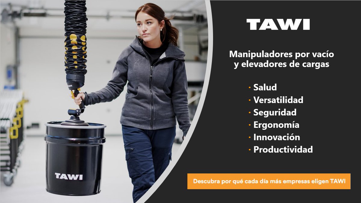 TAWIspain's tweet photo. Soluciones diseñadas para hacer que la manipulación de cargas sea fácil y eficiente, para las personas, para las empresas, para todos. https://t.co/cbZPpQX7z1
#TAWI #industria #empresa #logistica #química #alimentación #farma #construccion #automocion #aeropuertos #prevencion https://t.co/ujz1kYhhsr