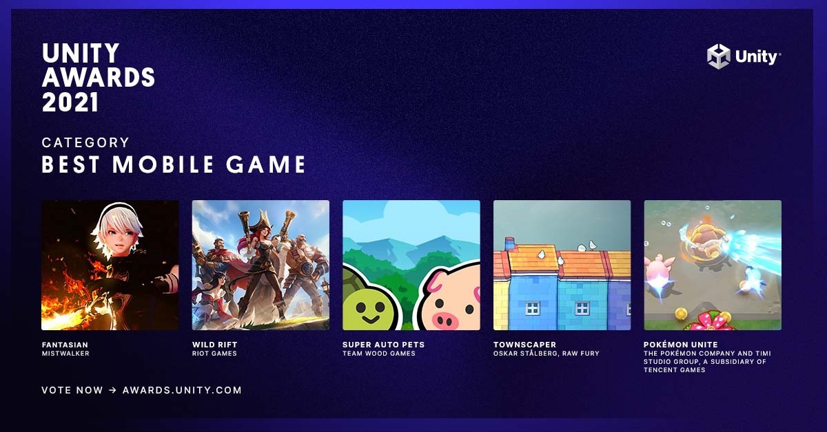 Pokémon UNITE - Nominated for Best Mobile Game at the 2021 Game