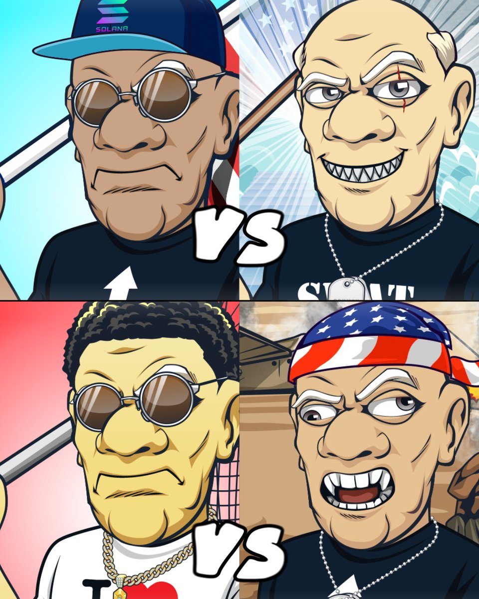 Week 3 Round 2 is Live! ⚔️

Starring: ⭐ 
<a href="/DominicVenella/">Dominic Venella</a> , <a href="/CrazyCup20/">sebforpresident1</a> , <a href="/graedynflames/">Graedyn.eth</a> , <a href="/MarkPritchard/">Mark Pritchard</a> 🎉

The winners of todays battle will go head to head on Friday. 

May the best Grump Win! 🥊 

GO VOTE NOW!

👉  instagram.com/grumpygrandpas…

#SolanaNFTs #NFT #NFTs