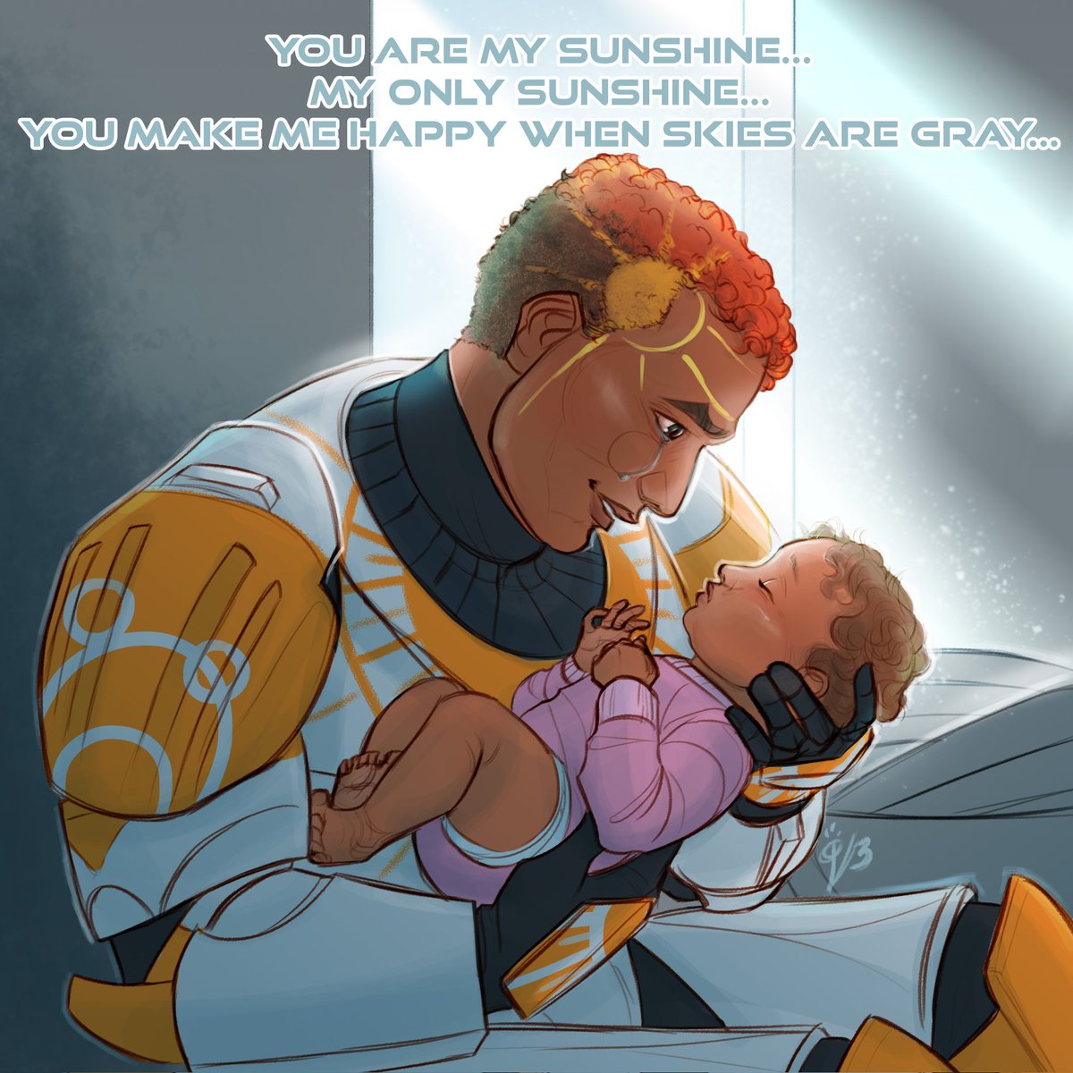 OlloVae3's tweet image. Next piece for Mando May!! A finished piece of Juno and Brii, right when she was handed over to him by her mother. Can't thank the Mando'a discord enough for help translating the song!! 🥺💕💖

#StarWars #CloneCommando #CloneTrooper #FatherDaughter #Lullaby #Mandalorian