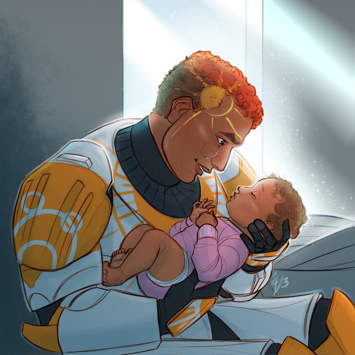 OlloVae3's tweet image. Next piece for Mando May!! A finished piece of Juno and Brii, right when she was handed over to him by her mother. Can't thank the Mando'a discord enough for help translating the song!! 🥺💕💖

#StarWars #CloneCommando #CloneTrooper #FatherDaughter #Lullaby #Mandalorian