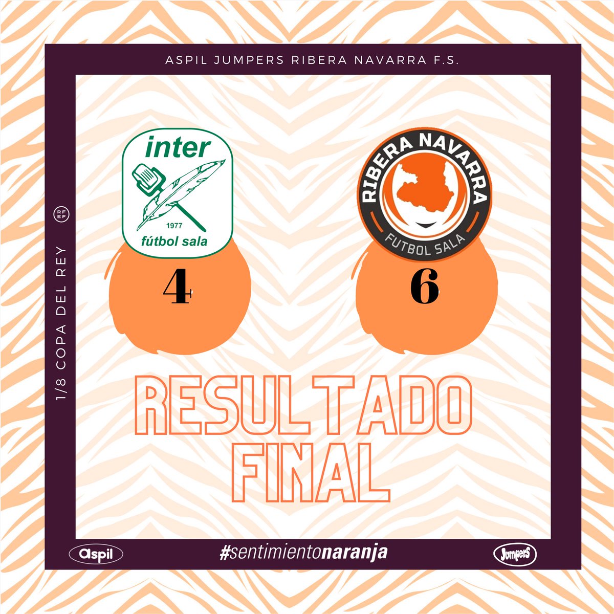 RiberaNavarraFS's tweet photo. FINAAAAAAL!!!

¡Estamos en Cuartos de Final de la Copa del Rey! https://t.co/6nZqwBB8pl
