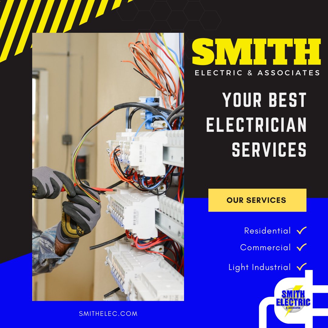 Smith_Elec's tweet image. Smith Electric &amp;amp; Associates offer a variety of services including residential, commercial and light industrial.
#SmithElectric #MeetYourNeeds #ElectricalWork